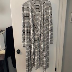 Striped duster cardigan